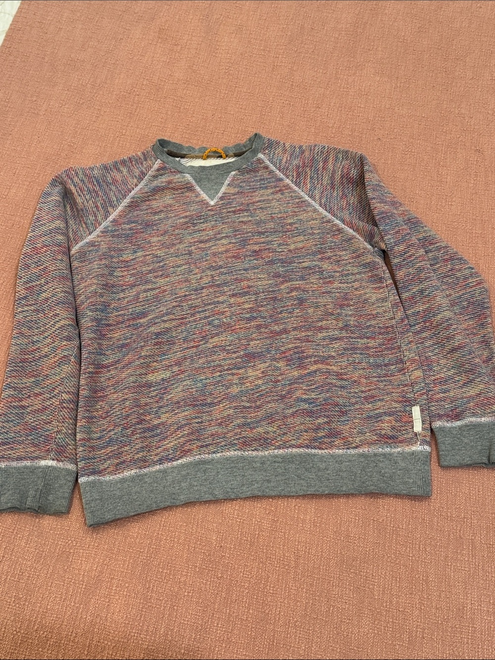 Men's medium Koto Multicolor colored pencil space dyed woven Crewneck Sweater